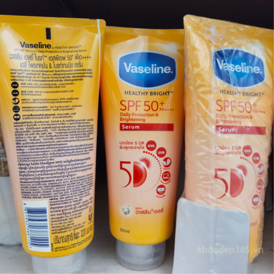 Chống nắng Dưỡng Thể Vaseline 50X Healthy Bright SPF50 Thái Lan 320ml