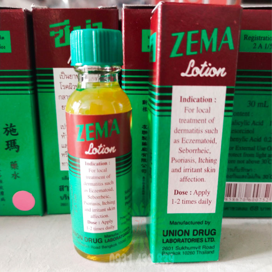 Đặc Trị Ngứa da Chàm Vảy nến Hắc lào Lang ben Zema Lotion Thái Lan