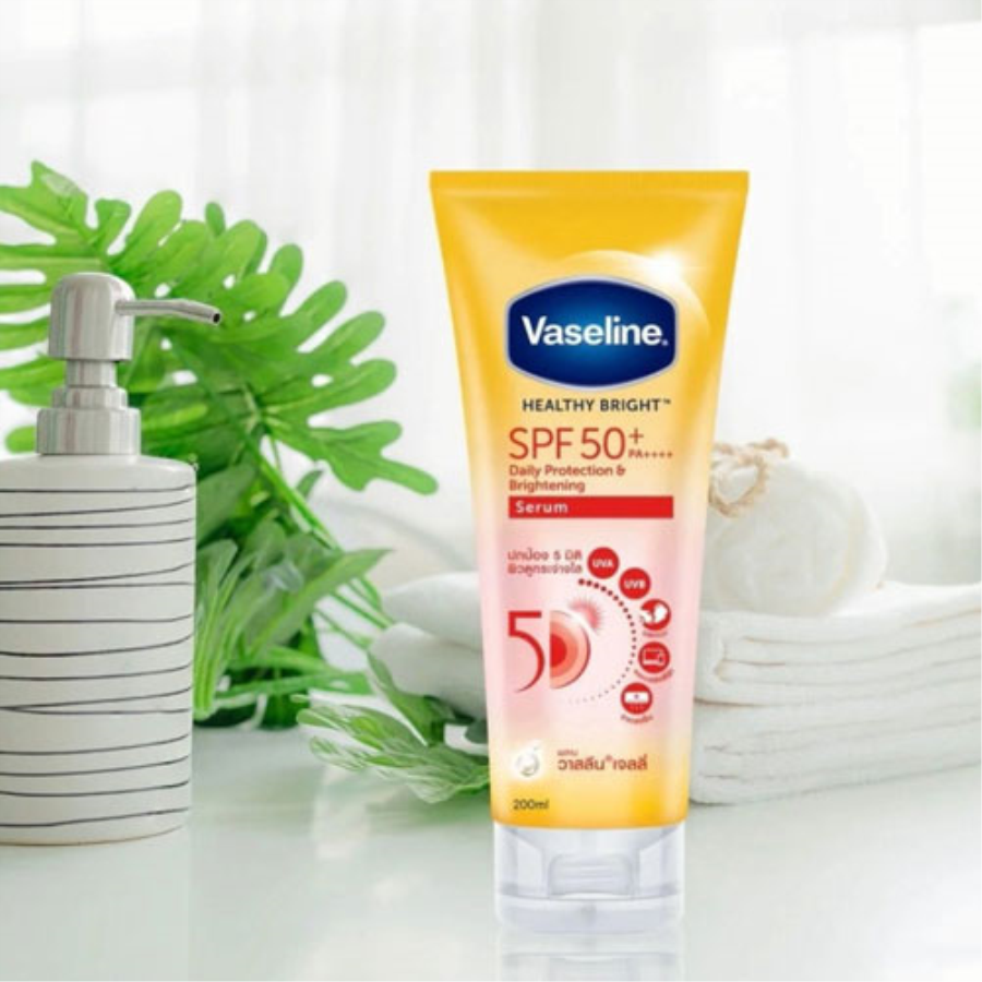 Chống nắng Dưỡng Thể Vaseline 50X Healthy Bright SPF50 Thái Lan 320ml Kem Dưỡng Toàn Thân-1