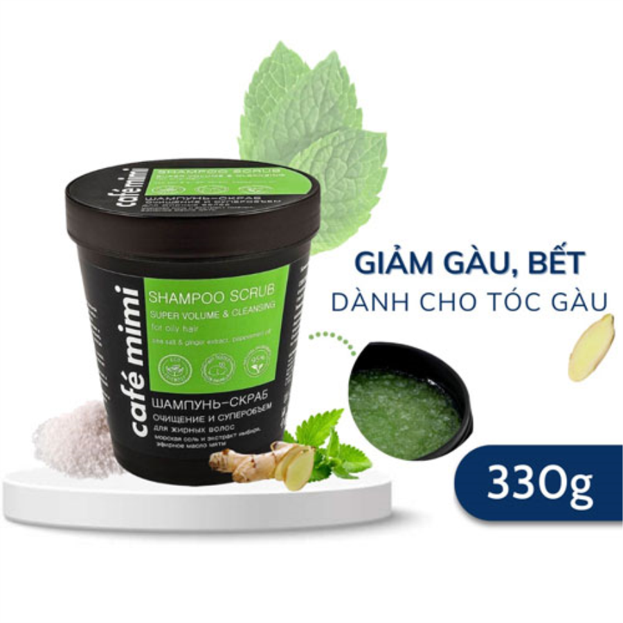 Dầu Gội Tẩy Tế Bào Chết Da Đầu, Kích Mọc Tóc Café Mimi Nga 330gr Dầu gội-1
