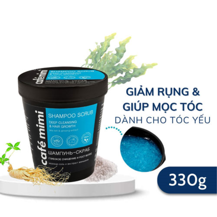Dầu Gội Tẩy Tế Bào Chết Da Đầu, Kích Mọc Tóc Café Mimi Nga 330gr Dầu gội-2