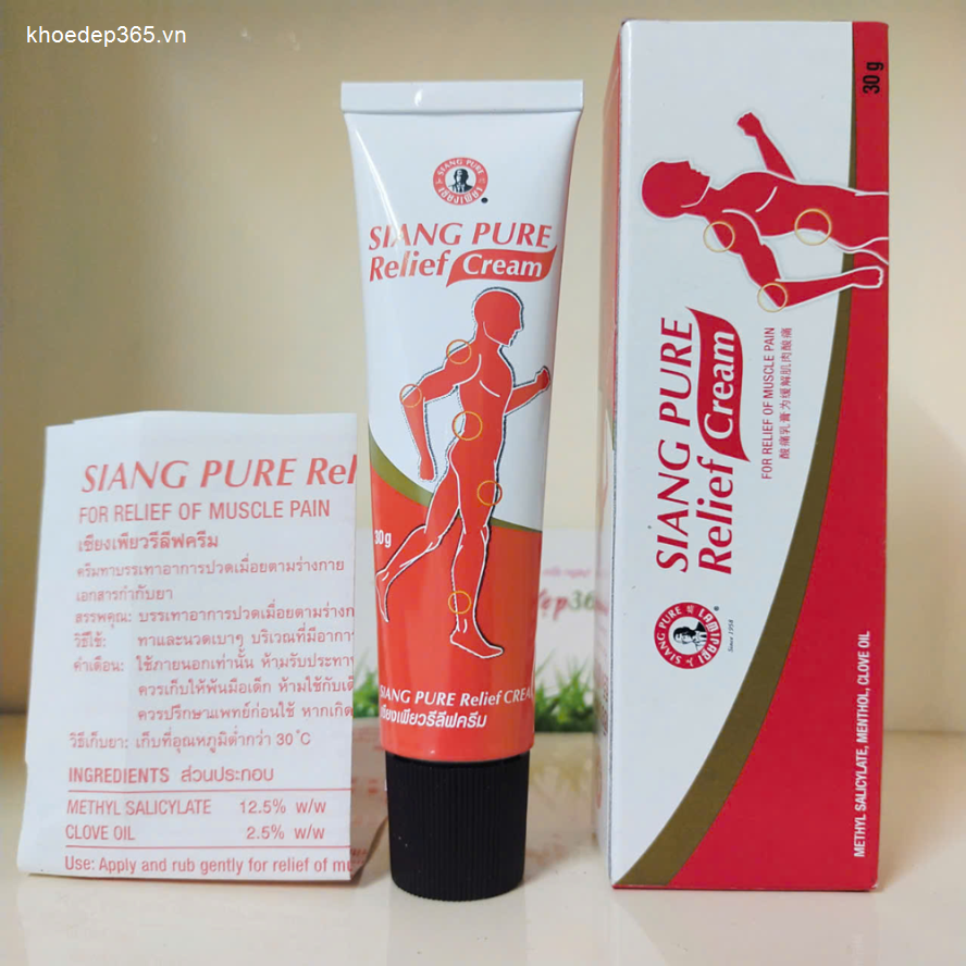 Dầu Nóng Xoa Bóp Siang Pure Relief Cream Thái Lan Cao Thoa Bóp-1