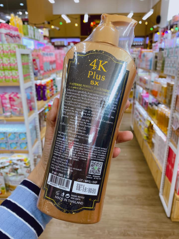 Dưỡng Thể 4K Plus 5X Whitening Perfect Glutathione Lotion Thái LanThái Lan 500ml Kem Dưỡng Toàn Thân-1