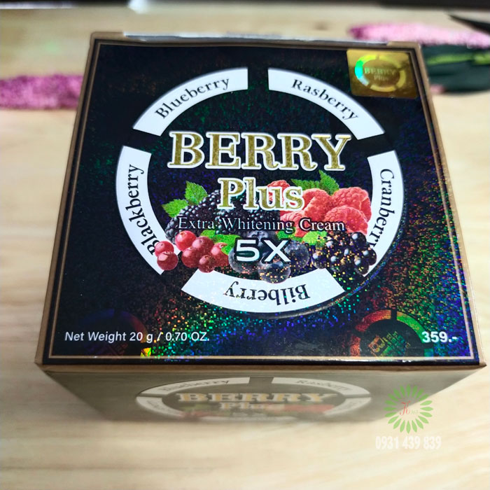 Kem Trị Nám, Dưỡng Trắng Da, Trị Mụn Ban Đêm Berry Plus Extra Whitening Cream Thái Lan 20g Kem Dưỡng Trắng Da-2