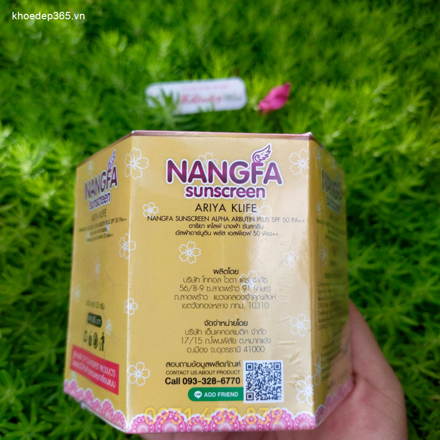 Kem Chống Nắng Che Khuyết Điểm Nangfa Sunscreen Ariya 4in1 SPF 50 Thái Lan 20gr(Hộp lớn) Kem Chống Nắng - Dưỡng Trắng Da-2