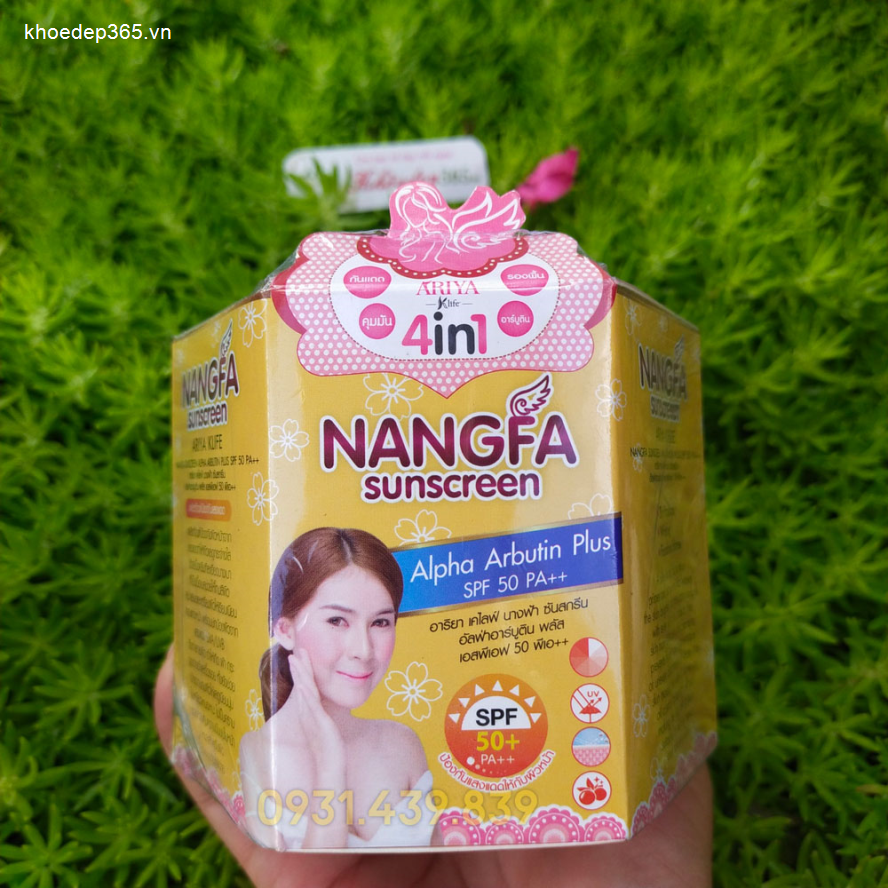 Kem Chống Nắng Che Khuyết Điểm Nangfa Sunscreen Ariya 4in1 SPF 50 Thái Lan 20gr(Hộp lớn) Kem Chống Nắng - Dưỡng Trắng Da-3