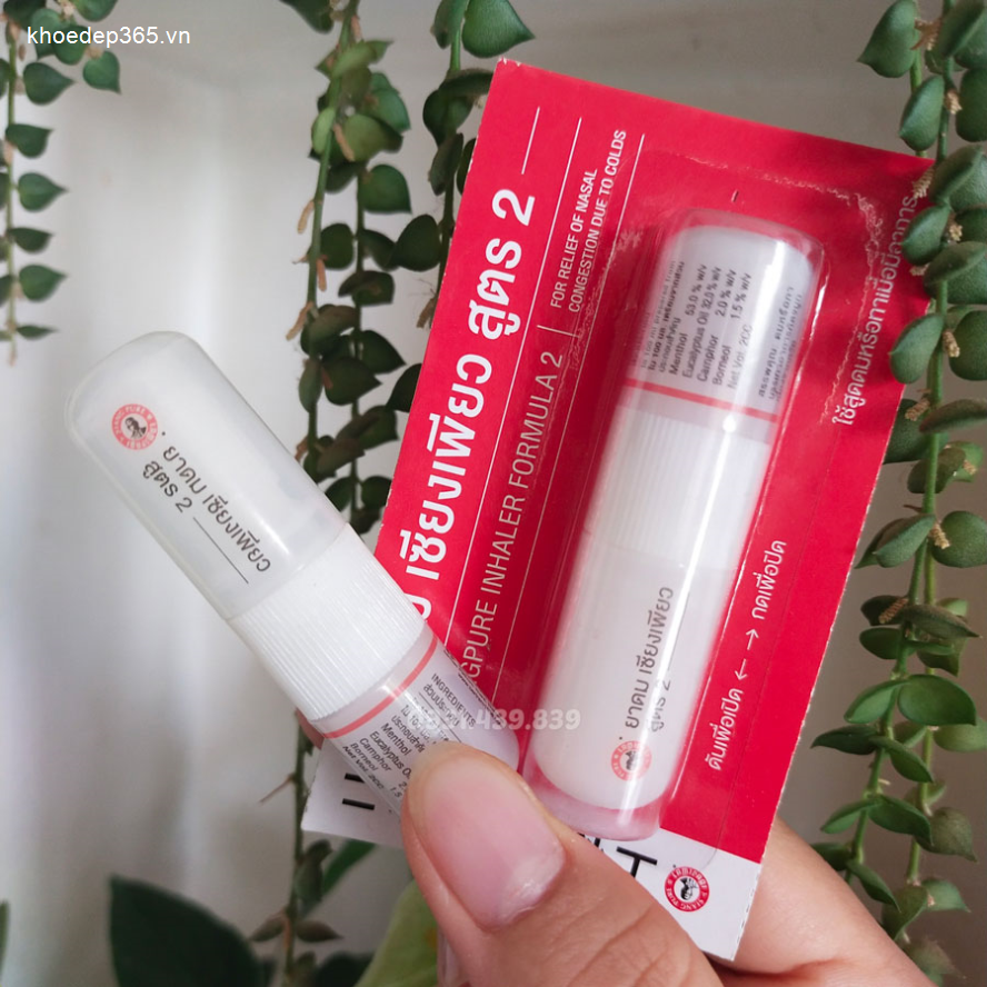Ống hít thông mũi 2 đầu Siang pure Inhaler & Oil 2 in 1 Thái Lan Dầu Thảo Dược-1