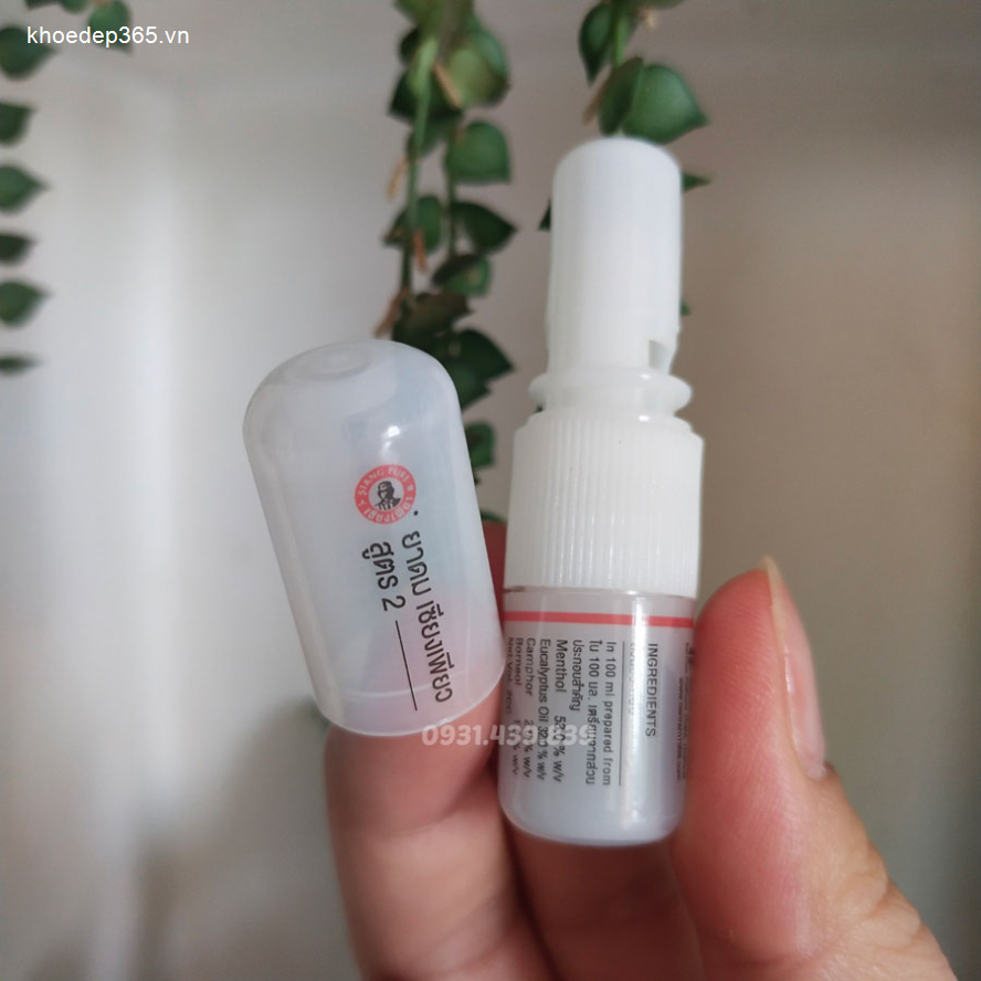 Ống hít thông mũi 2 đầu Siang pure Inhaler & Oil 2 in 1 Thái Lan Dầu Thảo Dược-3