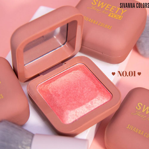 Phấn Má Hồng Kèm Cọ Sivanna Colors Sweety Just For You Thái Lan Trang điểm mặt-1
