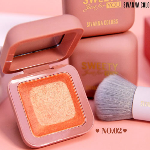 Phấn Má Hồng Kèm Cọ Sivanna Colors Sweety Just For You Thái Lan Trang điểm mặt-1
