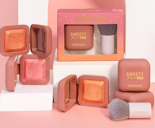 Phấn Má Hồng Kèm Cọ Sivanna Colors Sweety Just For You Thái Lan Trang điểm mặt-1
