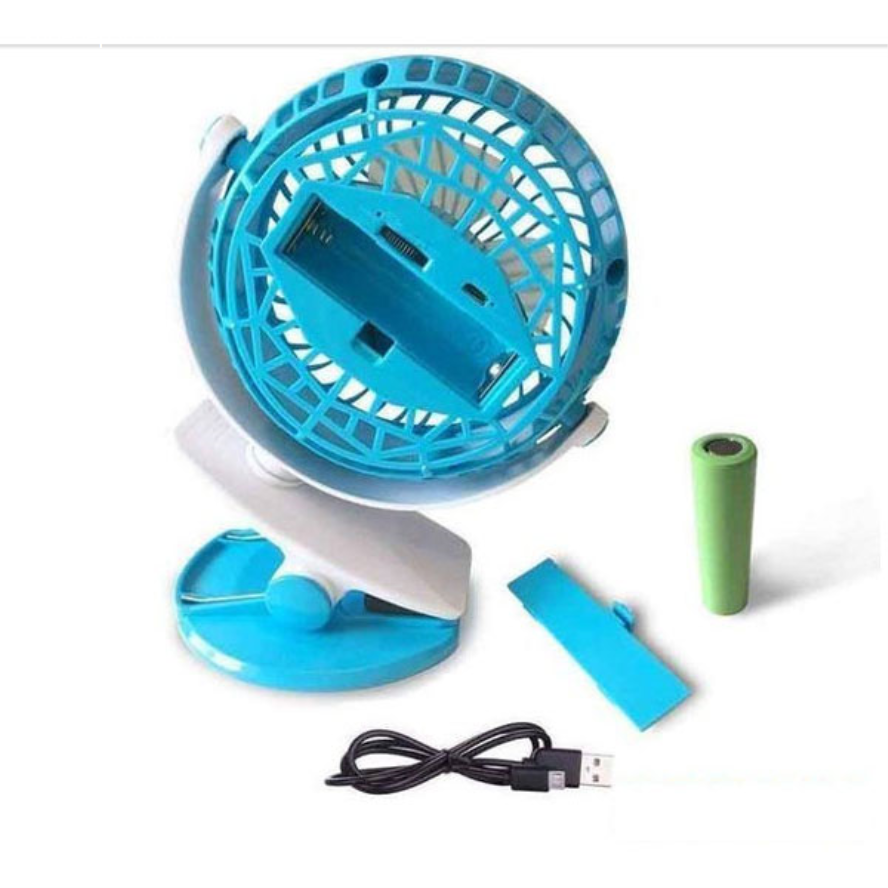 Quạt Mini Sạc Pin Tích Điện ML- F168 Chân Kẹp Để Bàn Di Động Xoay 360 Độ, 3 Tốc Độ Gió Thiết Bị Thông Minh-1