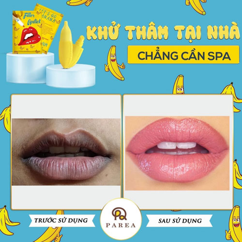 Son Chuối Khử Thâm Môi Căng Mọng Filler Lipstick Banana Trang điểm môi-1
