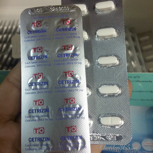 Thuốc Đặc Trị VIêm Mũi, Dị ứng, Mày Đay Cetrizin Thái Lan Sản phẩm khác-1