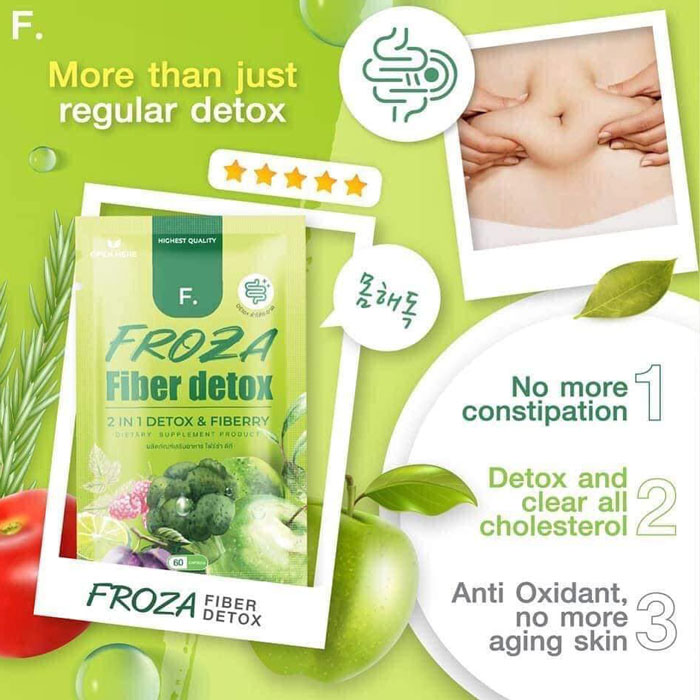 Viên Uống Khử Mỡ Giảm Cân Rau Củ Froza Fiber Detox 2 in 1 Thái Lan Kem Dưỡng Toàn Thân-1