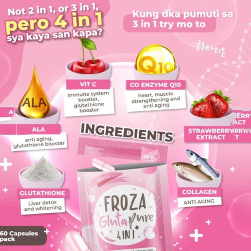 Viên uống trắng da Froza Gluta Pure 4 in 1 Thái Lan Kem Dưỡng Toàn Thân-1