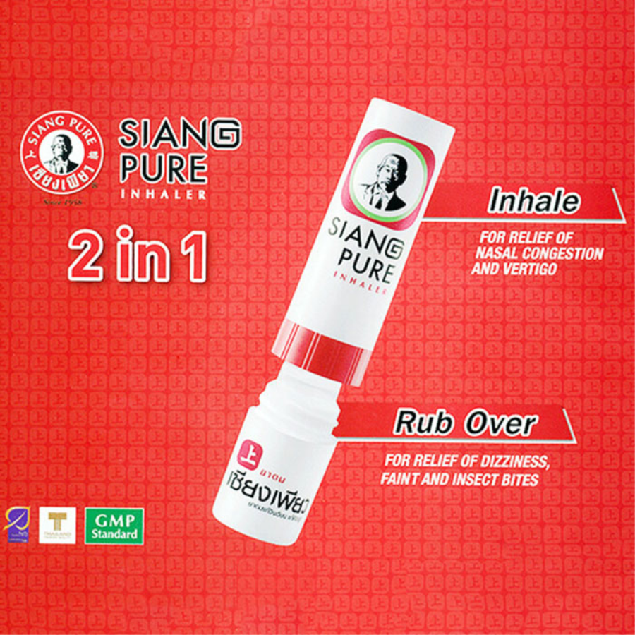 Ống hít thông mũi 2 đầu Siang pure Inhaler & Oil 2 in 1 Thái Lan-1